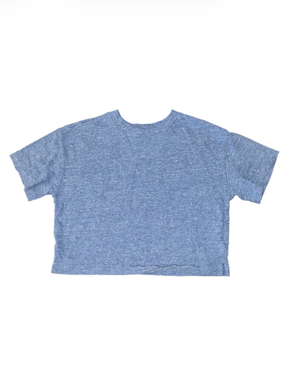 Kids Blue Heather Cropped ox Fit Size L Tee